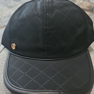Giani Bernini Black Quilted Baseball Cap with Gold Logo Stud